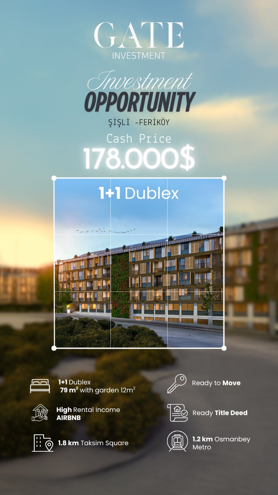 Modern Garden Apartment for Sale in Istanbul with Extensive Family Wellness Facilities