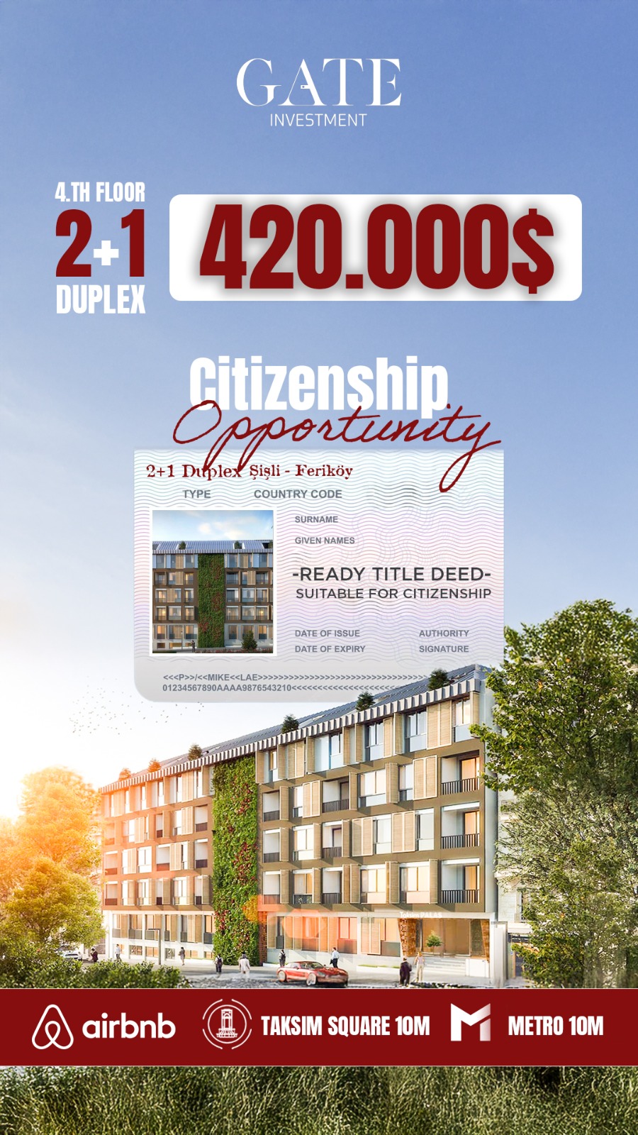 Modern Garden Apartment for Sale in Istanbul with Extensive Family Wellness Facilities