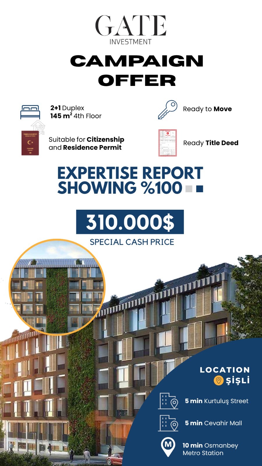 Modern Garden Apartment for Sale in Istanbul with Extensive Family Wellness Facilities