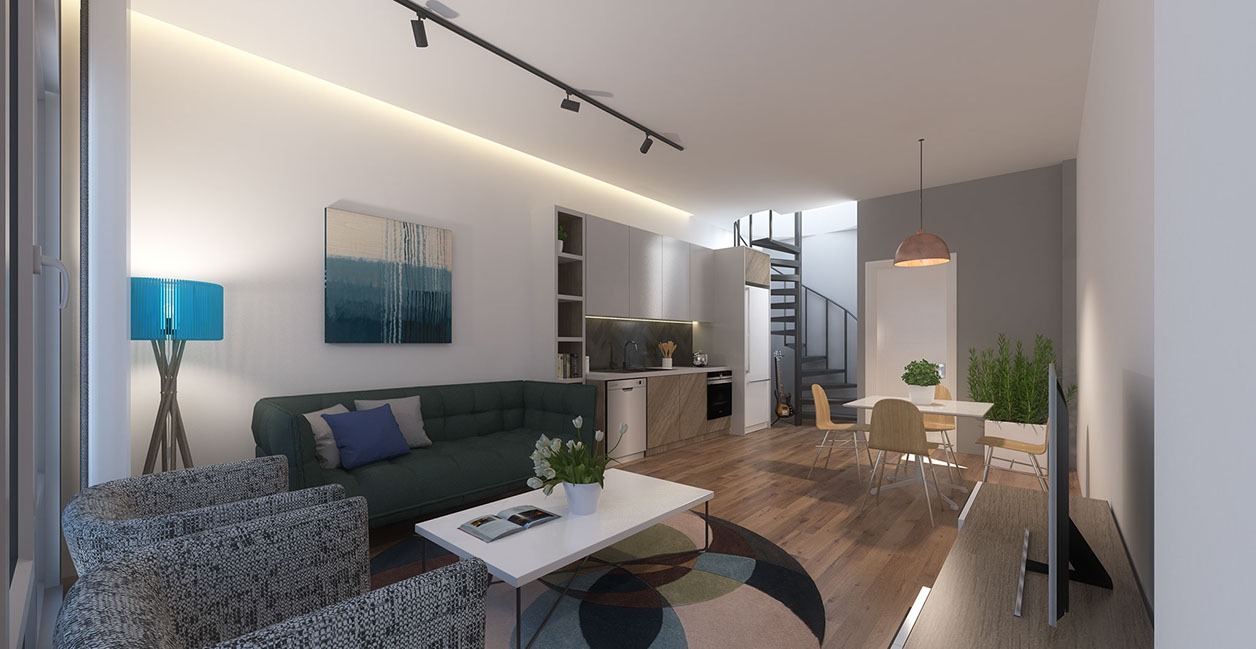 Modern Garden Apartment for Sale in Istanbul with Extensive Family Wellness Facilities