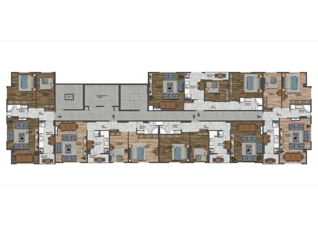 Сучасні сімейні квартири в Стамбулі: сад, відпочинок, продаж.