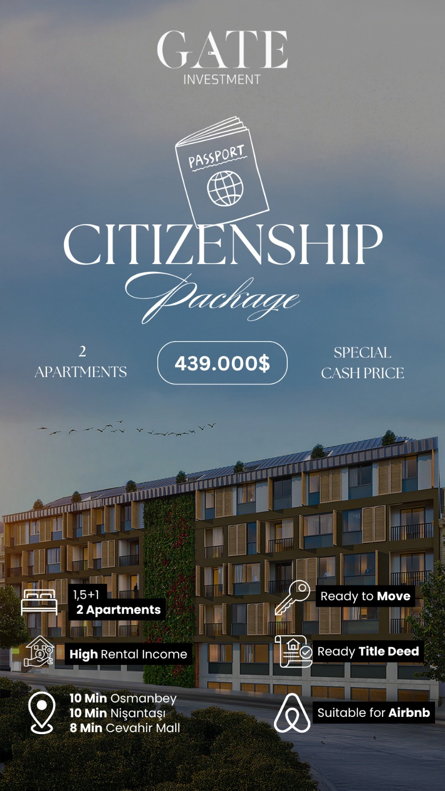 Modern Garden Apartment for Sale in Istanbul with Extensive Family Wellness Facilities