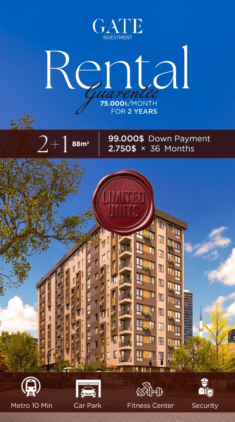 Modern Garden Apartment for Sale in Istanbul with Extensive Family Wellness Facilities